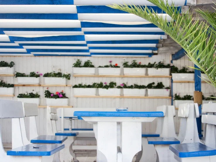 restaurante decoración azul