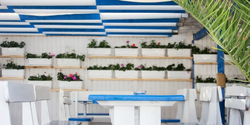 restaurante decoración azul